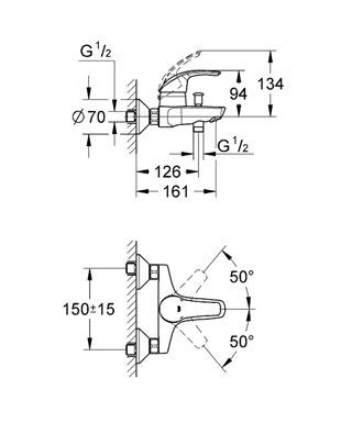 Смеситель Grohe Eurosmart для ванны 33300001