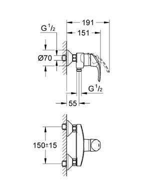 Смеситель Grohe Eurosmart для душа 33555001