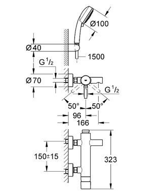 Смеситель Grohe Essence для ванны и душа 33628000