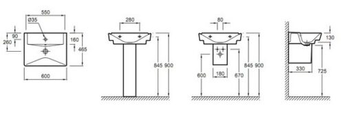 Раковина Jacob Delafon Reve E4802-00 60х46,5 см