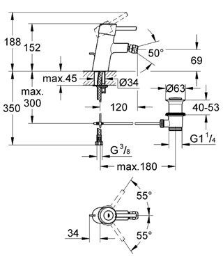 Смеситель Grohe Concetto для биде 32208001