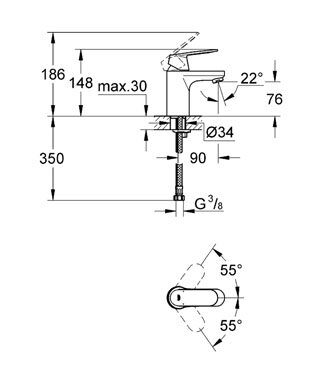 Смеситель Grohe Eurosmart Cosmopolitan 32824000