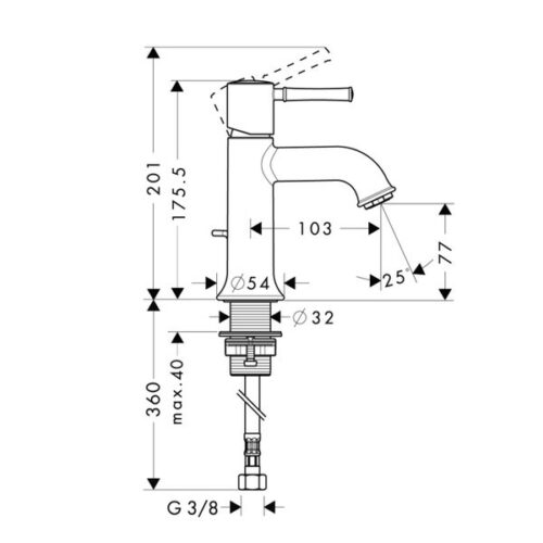 Смеситель Hansgrohe Talis Classic для раковины 14111000