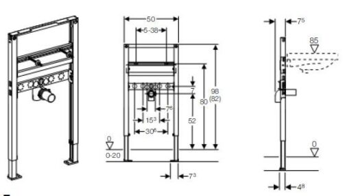 Инсталляция для умывальника Geberit Duofix H98/82 111.490.00.1