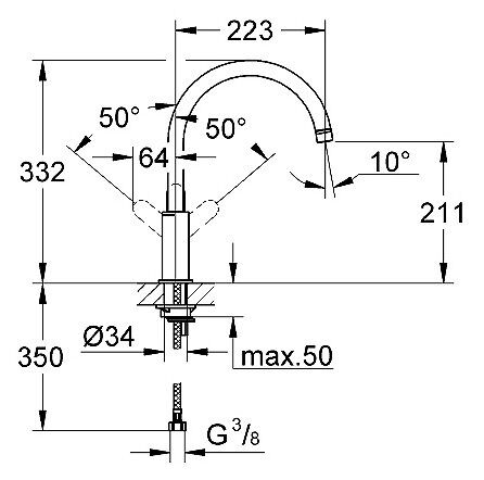 Смеситель Grohe  BauEdge 31367000 для кухни