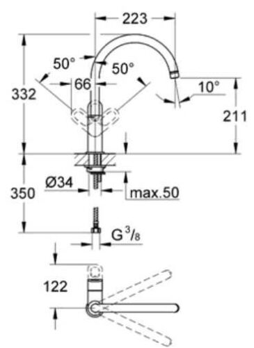 Смеситель Grohe BauLoop 31368000 для кухни