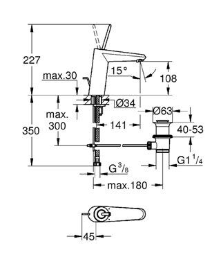 Смеситель Grohe Eurodisk Joystick M-size 23427000 хром