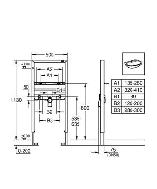 Инсталляция для раковины Grohe Rapid-SL 38554001