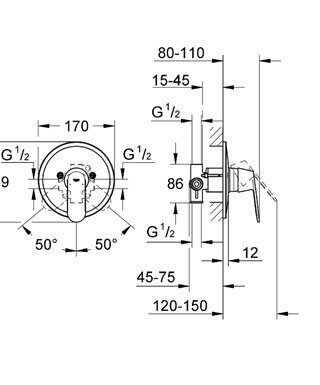 Смеситель Grohe Eurosmart Cosmopolitan для душа 32880000