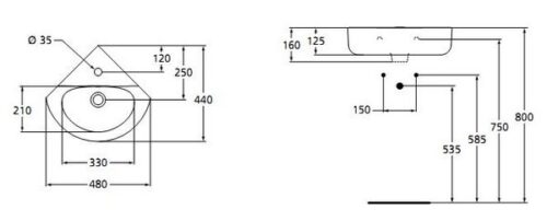 Умывальник Ideal Standard Connect E793101