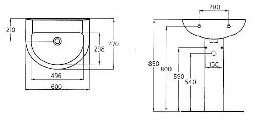 Умывальник Ideal Standard Ecco W424001