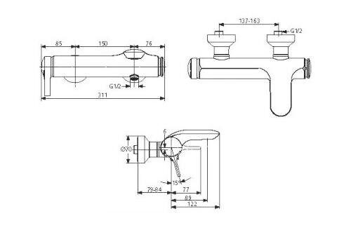 Смеситель для ванны Ideal Standard Melange A 4271 AA