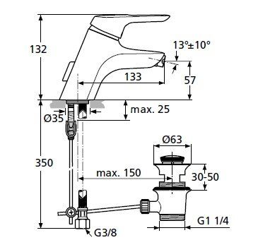 Смеситель для биде Ideal Standard Ceramix Blue A 5655 AA