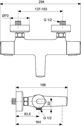 Смеситель для ванны Ideal Standard CeraTherm 100 A 4623  AA