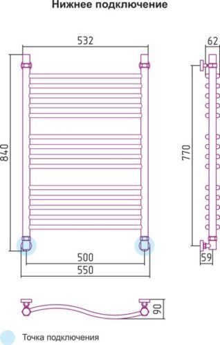 Полотенцесушитель Сунержа Флюид 800х500