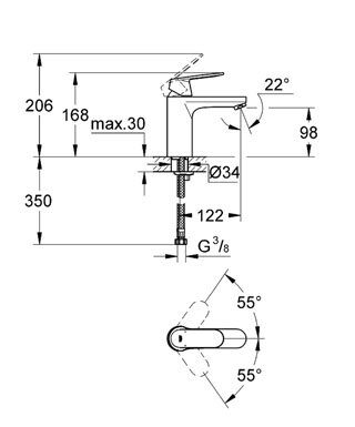 Смеситель Grohe Eurosmart Cosmopolitan для раковины 23327000