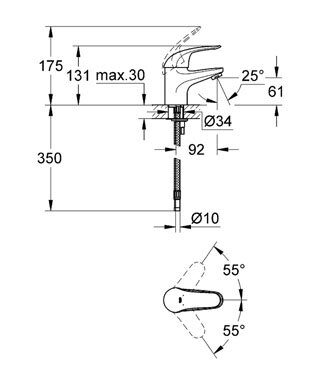 Смеситель Grohe Euroeco для раковины 32734000