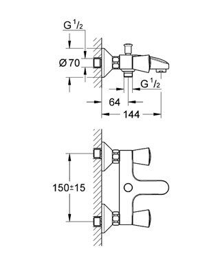 Смеситель Grohe Costa S для ванны 25483001