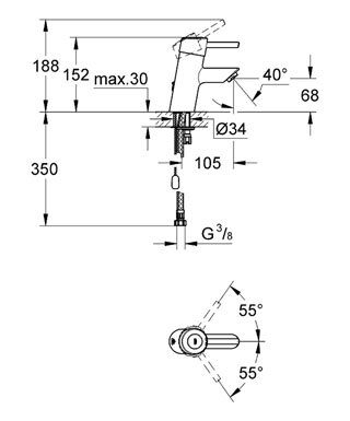 Смеситель Grohe Concetto для раковины 32206001