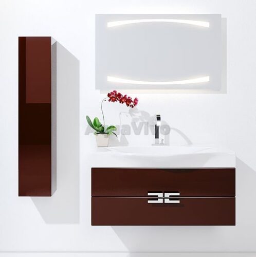 Мебель для ванны Aqwella Анкона 100 (коричневый) (р-на Bergamo)