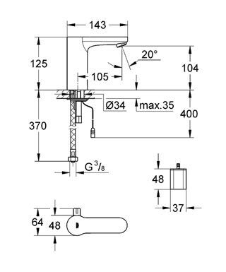 Смеситель Grohe Eurosmart Cosmopolitan E для раковины 36327000