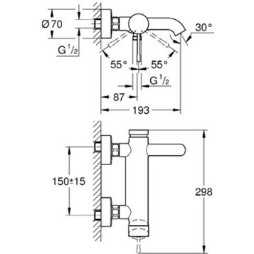 Смеситель Grohe Essence для ванны 33624001