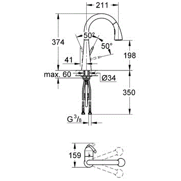 Смеситель Grohe Zedra для кухни 32294001