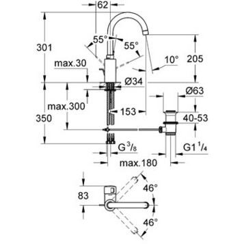 Смеситель Grohe Eurosmart Cosmopolitan 32830000