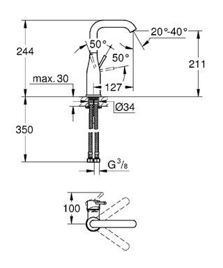 Смеситель Grohe Essence для раковины 23541001