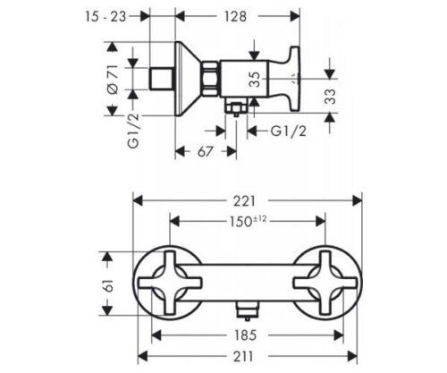 Смеситель Hansgrohe Logis Classic для душа (71260000)