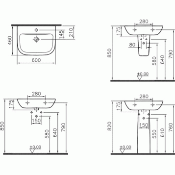 Раковина Vitra S20 60см 5503B003-0001