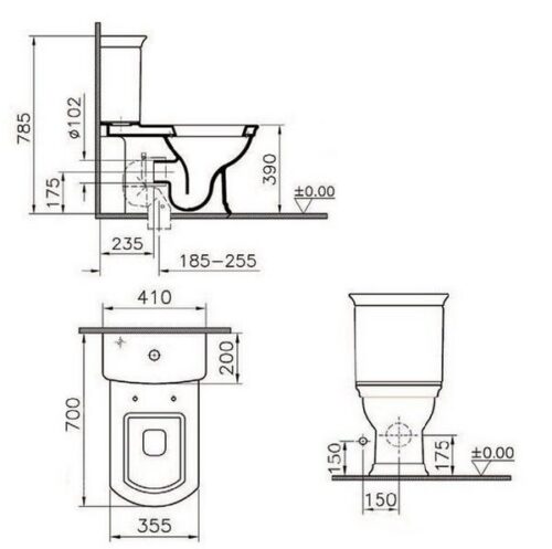 Унитаз-компакт Vitra Serenada с сиденьем микролифт 9722B003-7204