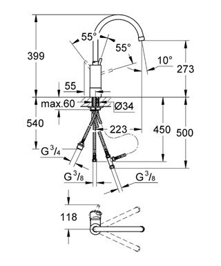 Смеситель Grohe Concetto для мойки 32666001