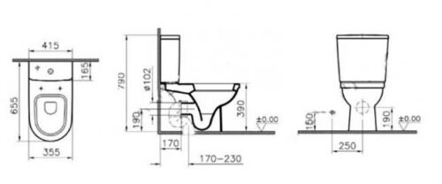 Унитаз-компакт Vitra Form 300 с сидением микролифт (9729B003-7200)