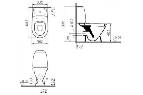 Унитаз-компакт Vitra Grand-2 с функцией биде (9764B003-1206)