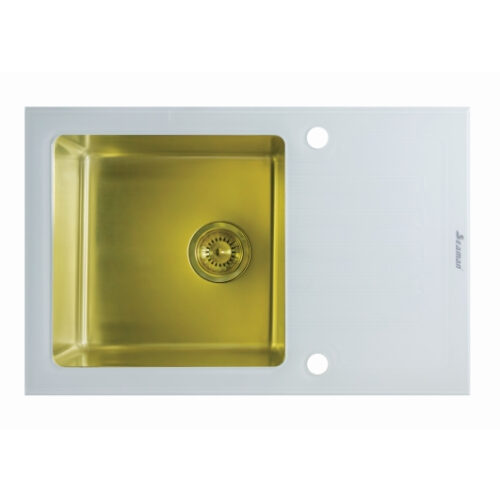Кухонная мойка из нержавеющей стали и стекла Seaman Eco Glass SMG-780W Gold (PVD)