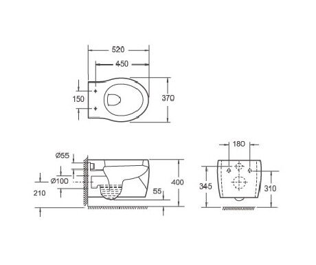 Унитаз подвесной Belbagno Formica BB1030CH