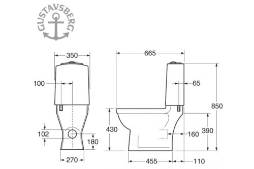 Унитаз-компакт  Gustavsberg Logic GB115695301707