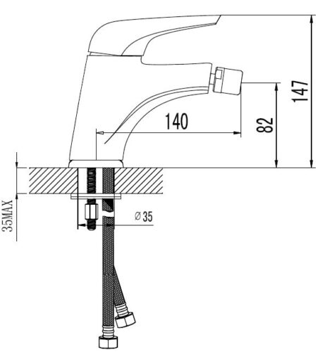 Смеситель для биде однорычажный Elghansa 4622319/White