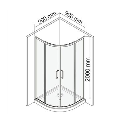 Душевой уголок 90х90 см прозрачное стекло WasserKRAFT MAIN 41S01