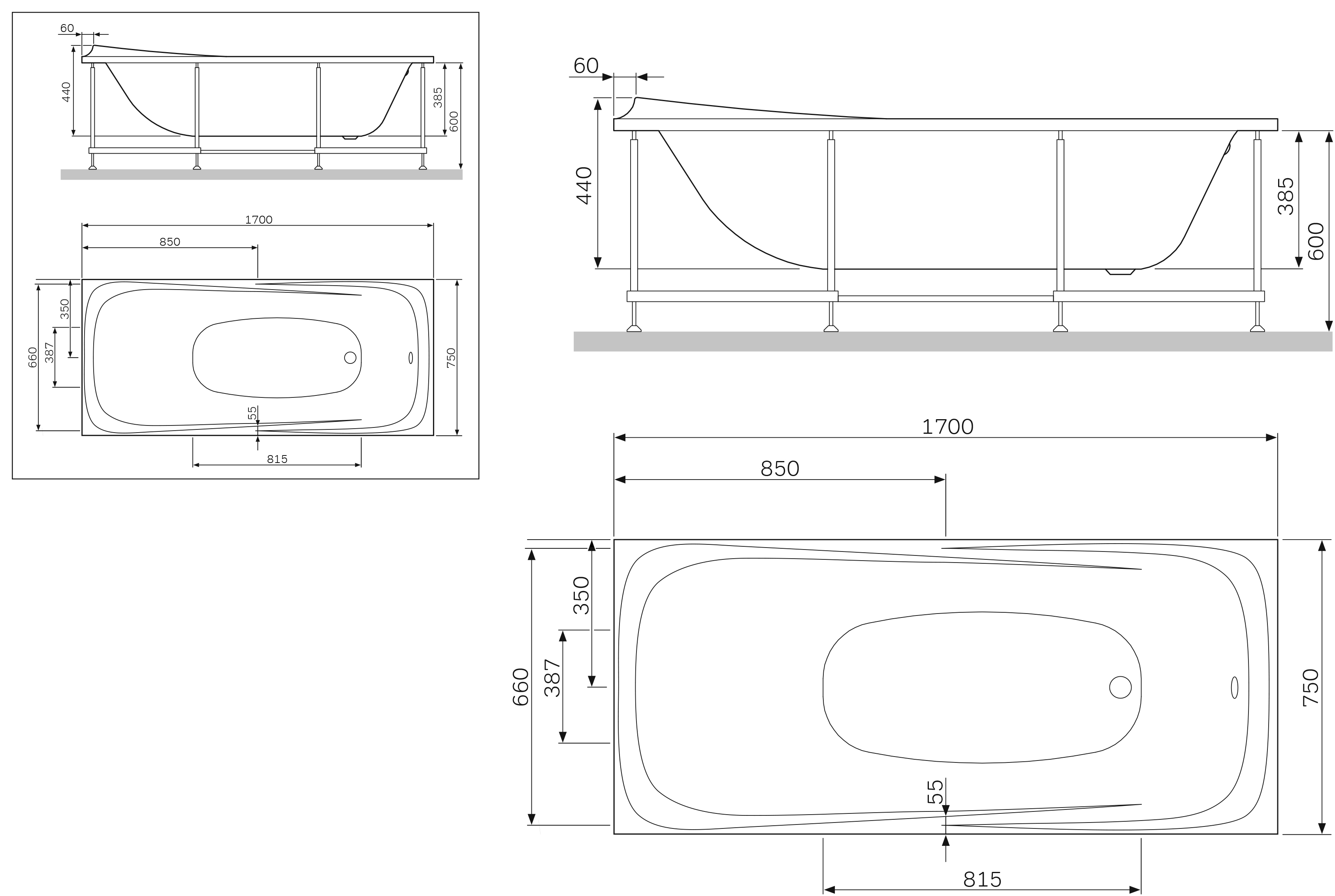 W30A-170-075W-P Sensation, панель фронтальная для ванны Sensation A0 170х75 см, шт