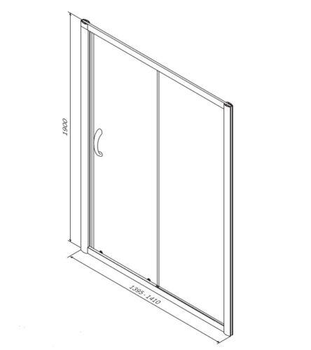 W53S-1401190MT BLISS L Twin Душ.дверь 140x190, с одной дверью, профиль матовый хром, стекло прозрачн