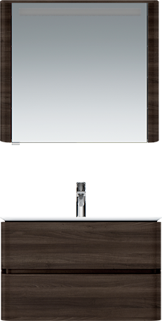 M30MCL0801TF Sensation, зеркало, зеркальный шкаф, левый, 80 см, с подсветкой, табачный дуб, текстур