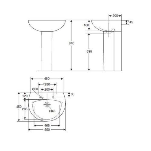 Раковина Jacob Delafon Patio E4158