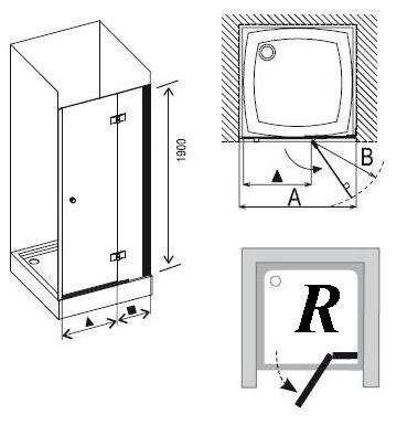 Душевая дверь Ravak Smartline SMSD 2-90 B хром/транспарент (правая)