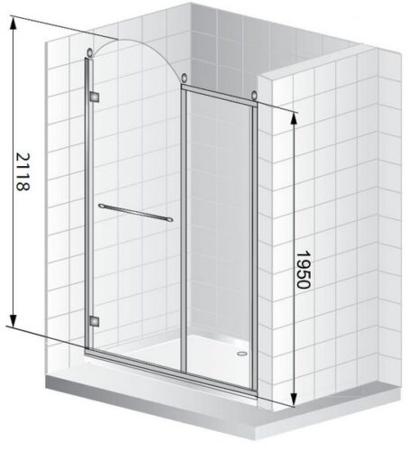Душевая дверь Cezares Retro B-11-100-CP-Cr 1000х1950, прозрачное с узором, профиль хром