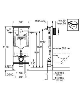 Инсталляция для подвесного унитаза Grohe Rapid-SL 38721001