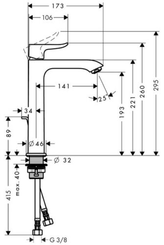 Смеситель Hansgrohe Metris 200 для раковины 31183000