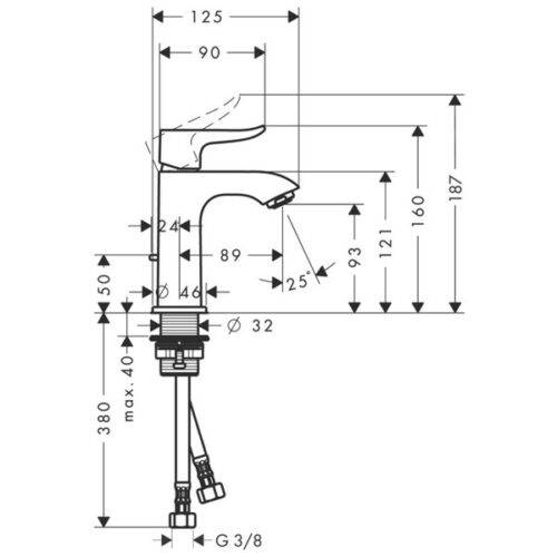 Смеситель Hansgrohe Metris 100 для раковины 31088000