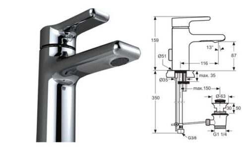 Смеситель для умывальника Ideal Standard Attitude A 4594 AA